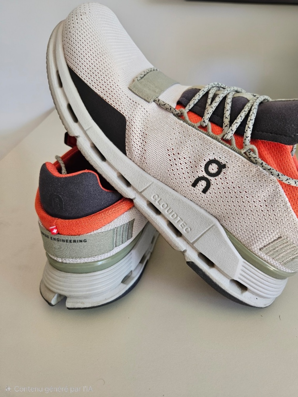 On Cloud Running Shoes – White / Black / Orange